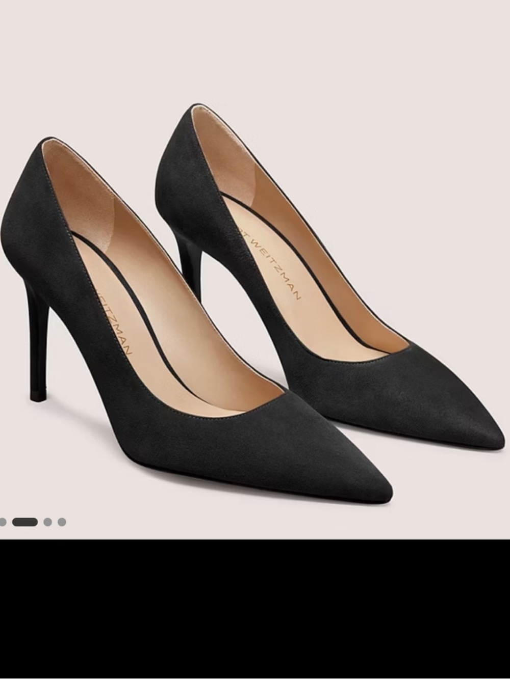 Stuart Weitzman Black Suede Stiletto Pumps Size 8.5